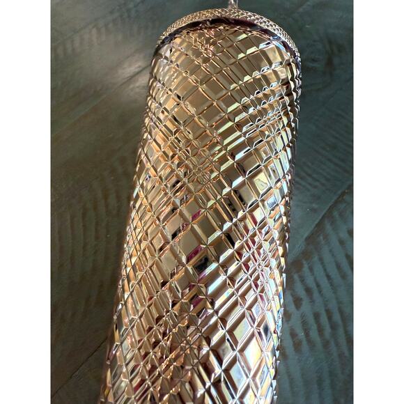 New Starbucks 2023 Winter Holiday Jeweled 24oz Tumbler Cold Cup - Rose Gold - Picture 3 of 6